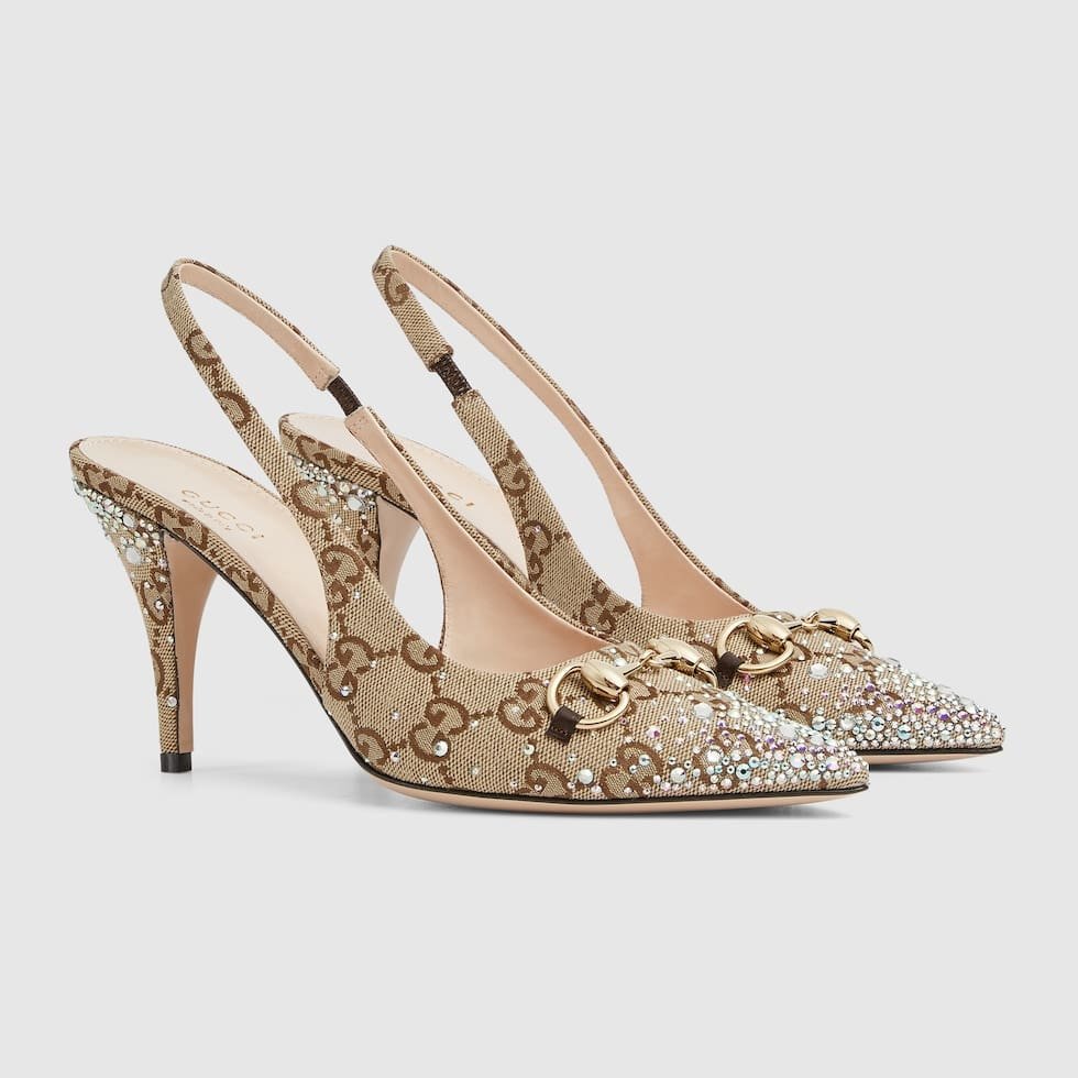 Women’s slingback pump with crystal Horsebit
