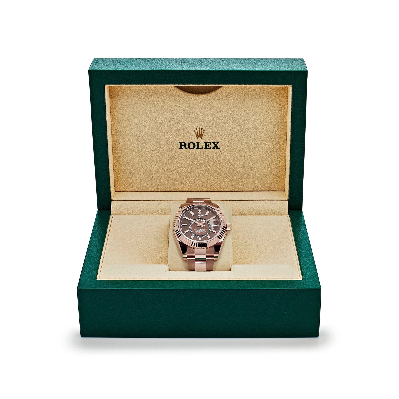 R01ex Sky-Dweller 326935 Rose Gold Chocolate Dial Oyster