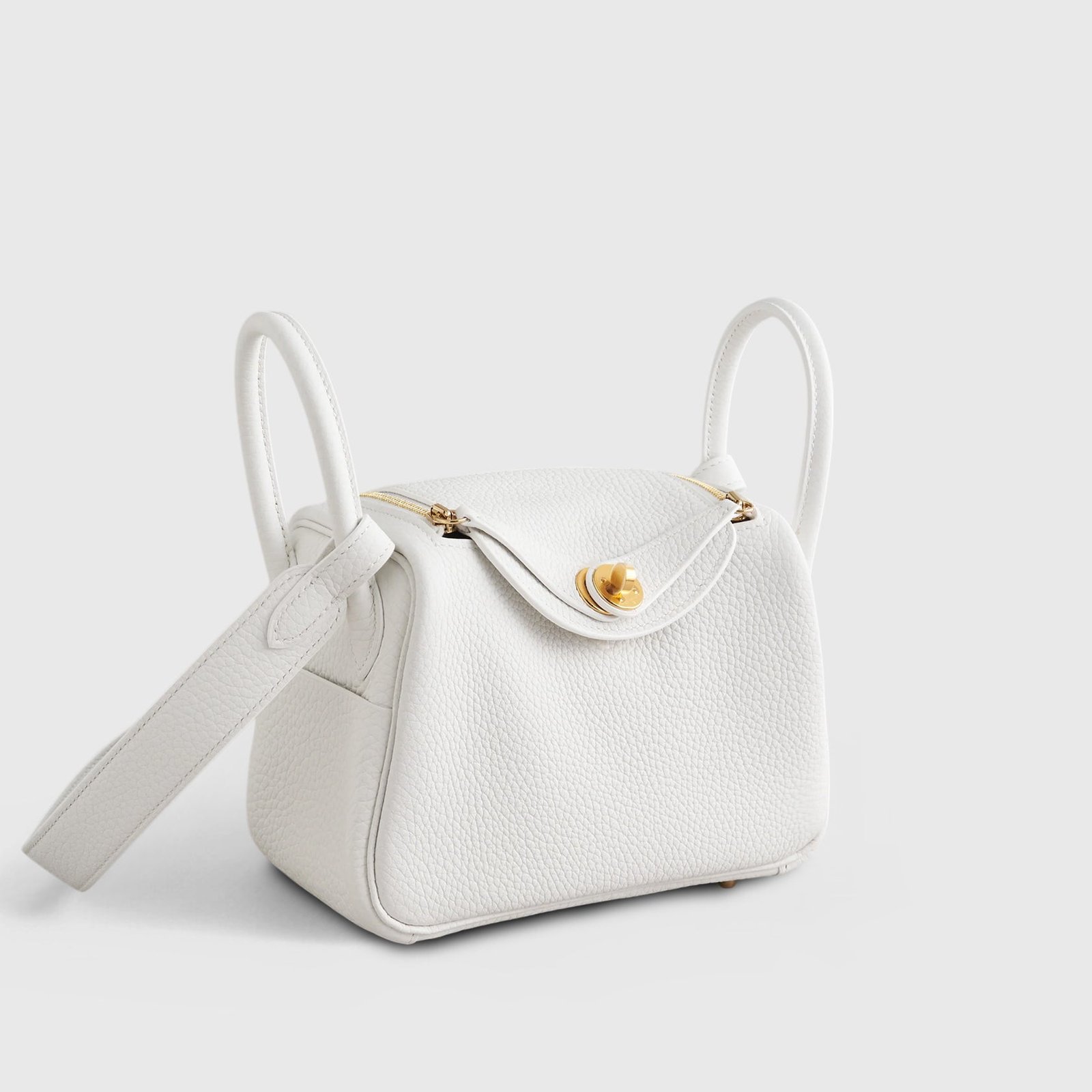 H**me5 Lindy 20 Calfskin New White Gold Hardware