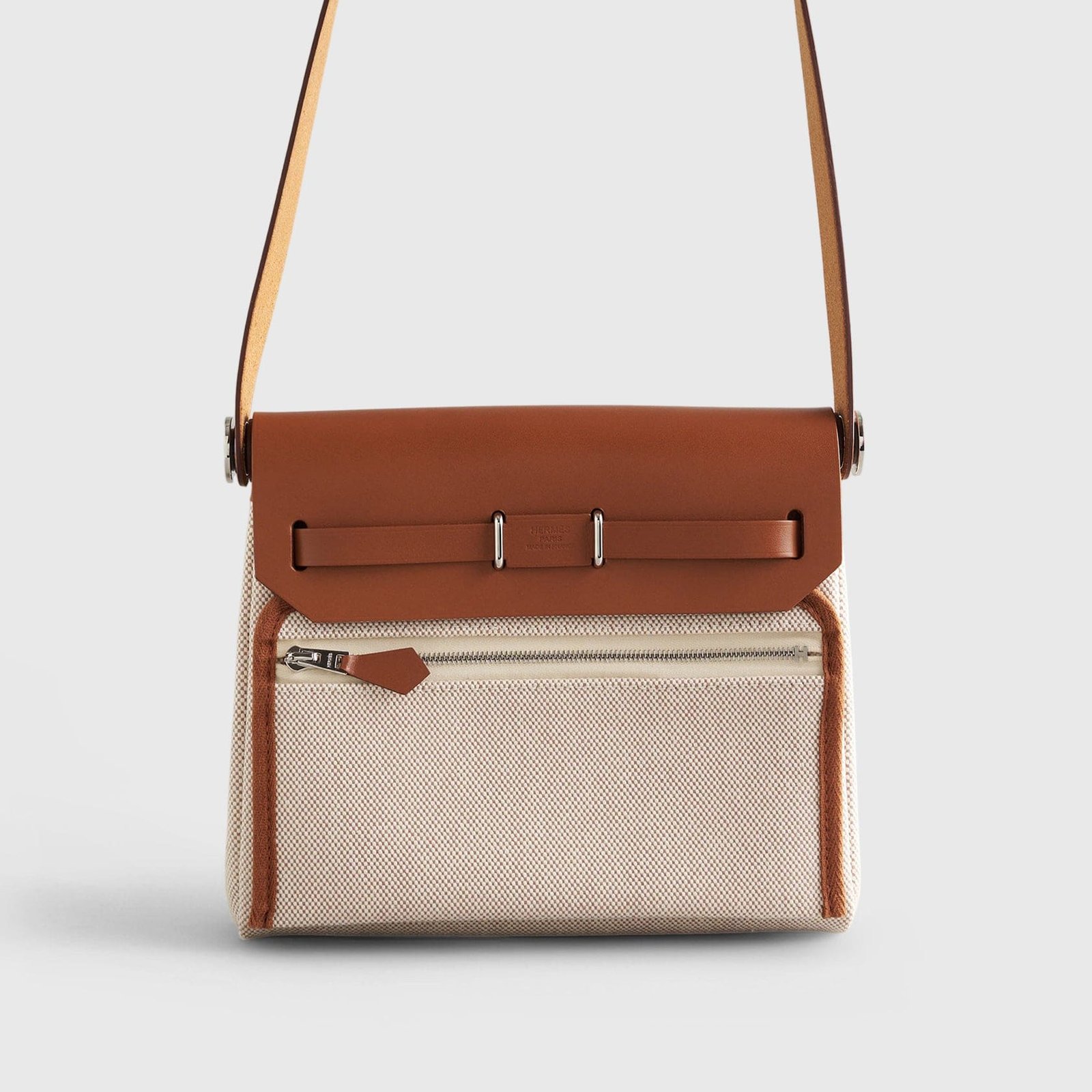 H**me5 Herbag Mini Ecru Beige/Fauve Palladium Hardware